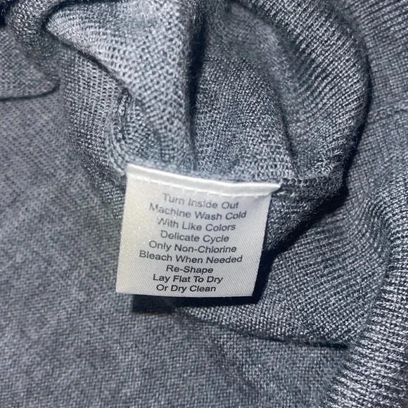 Jos A Bank Sweater Mens Large Gray navy Wool Argyle V-Neck Preppy Academia Knit - Picture 5 of 8